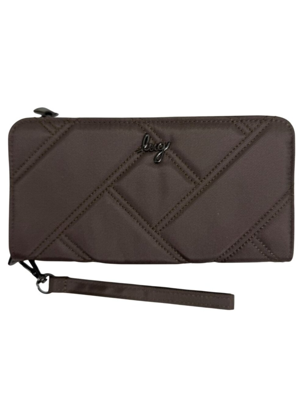 Lug Arabesque Ultra-X Long Taupe Quilted Double Zipper Wallet Wristlet NWOT